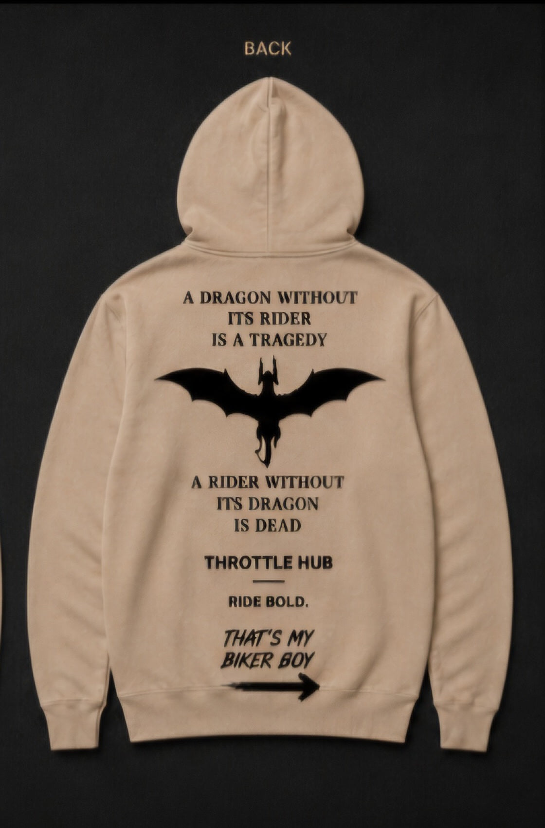 Dragon Rider Couple Edition - That’s My Biker Boy Hoodie (Beige)